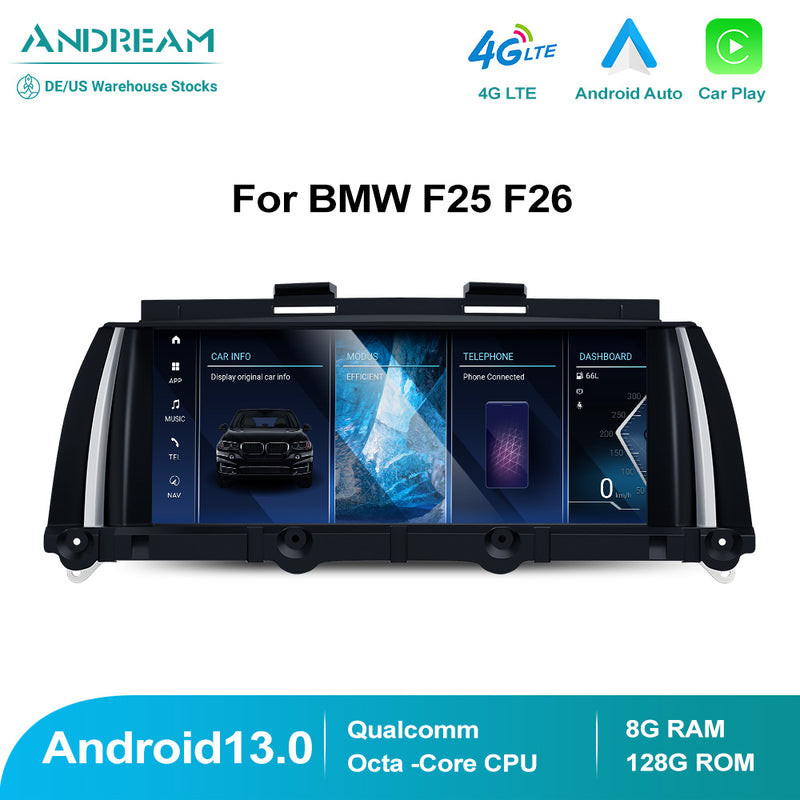 8.8" Android 13.0 8+128G Qualcomm Octa-core IPS Car Interface MultiMedia For BMW X3 F25 X4 F26 CIC NBT Smart NavigationCore Radio Touchscreen