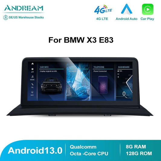 10.25" Android 13.0 8G+128G Qualcomm Octa-core Touchscreen IPS Car Interface MultiMedia For BMW X3 E83 2003-2010 GPS Navigation Head Unit Player