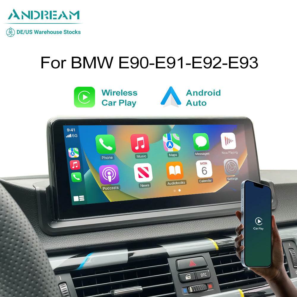 8.8'' 10.25'' Wireless Apple CarPlay Android Auto Car Multimedia Display Head Unit For BMW 3 Series E90 E91 E92 E93 Without Original Screen Upgrade