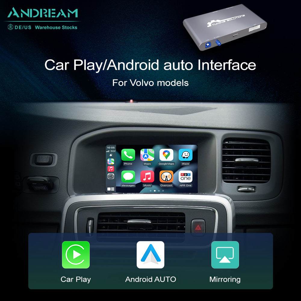 Andream Wireless CarPlay Android Auto MMI Adapter Box for Volvo XC70 XC90 S80 S90 V70  Retrofit Interface