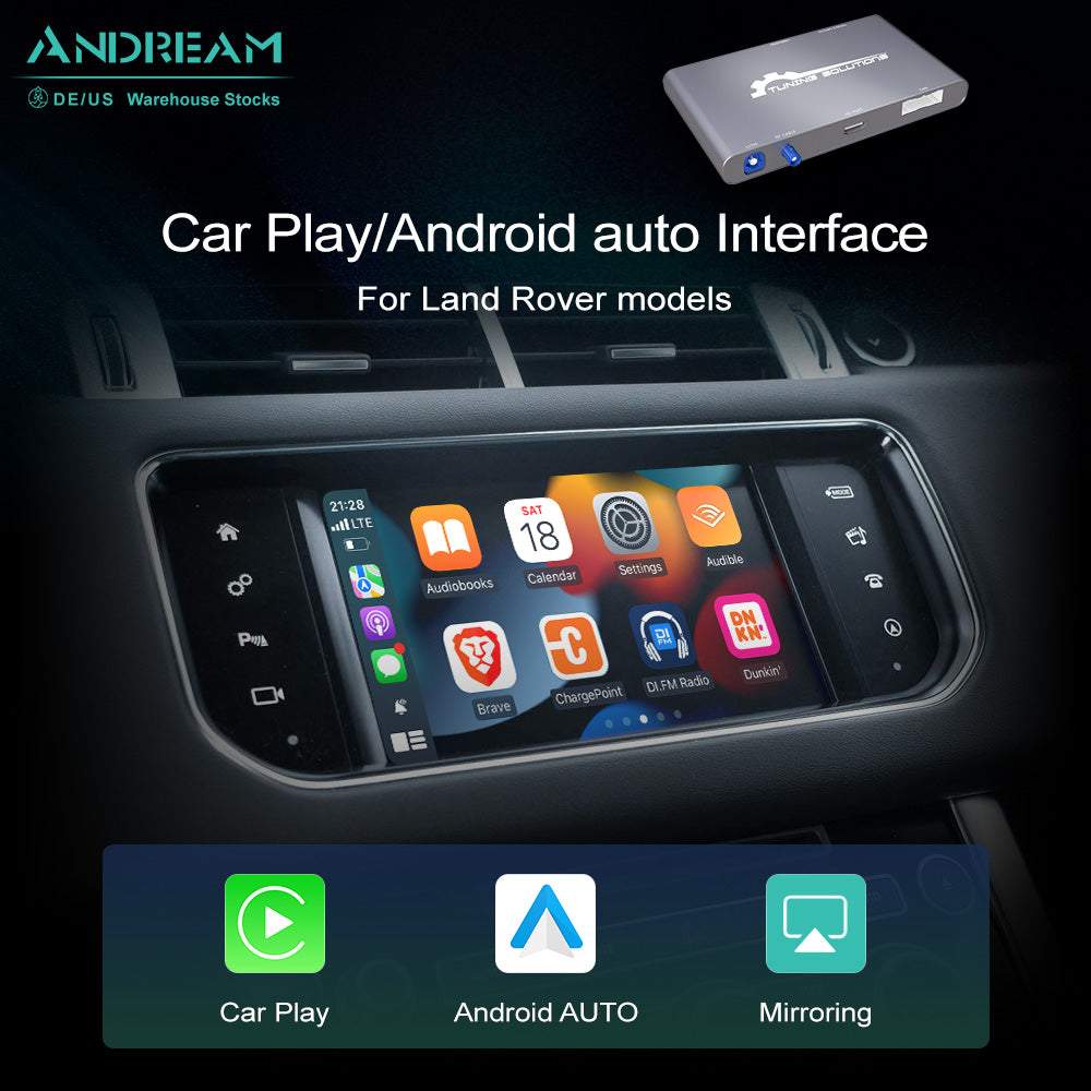 Andream Wireless CarPlay & Android Auto Interface Module Box Specifically Designed for Land Rover Sport, Evoque, Vogue, Discovery 4, and Jaguar XE, XF Models