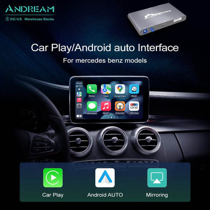 Andream Prime Retrofit Box for Wireless Integration of CarPlay & Android Auto in Mercedes-Benz A B C E S-Class GL-Class with NTG 4.5 4.7 5.0 Systems