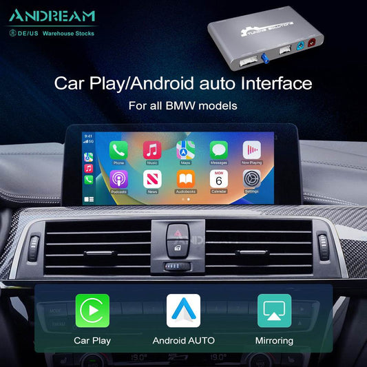 Andream Wireless CarPlay & Android Auto MMI Prime For BMW CIC NBT EVO System Series 1 2 3 4 5 6 7 X1 X3 X4 X5 X6 X7 Mini I3 I8 GPS Navigation Kit