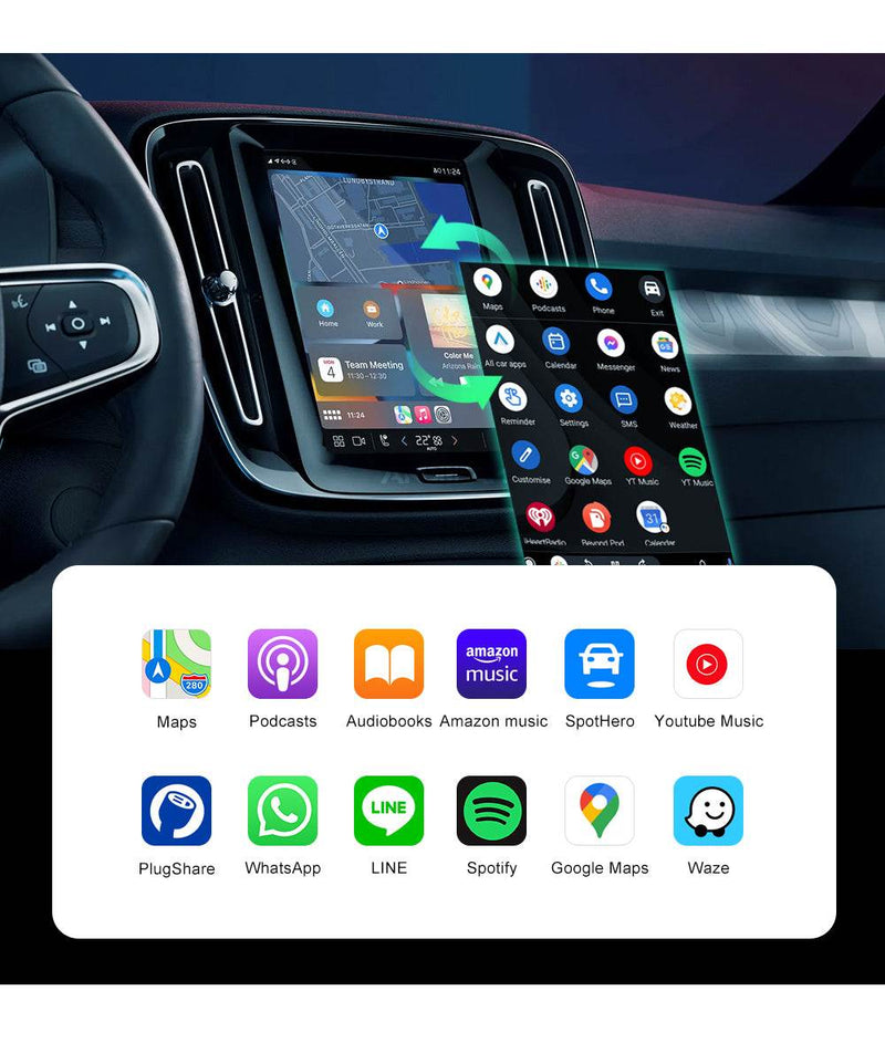 Wireless Screen Carplay Mirror Connection Upgrade For Volvo XC90 XC60 XC40 S60 S90 V60 Android Auto Camera Bluetooth Ｍodule Box Adapter